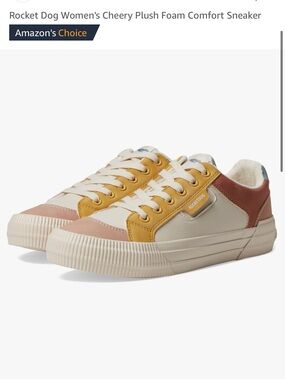 Women's Cheery Plush Foam Sneakers in Cream, Mustard & Blush